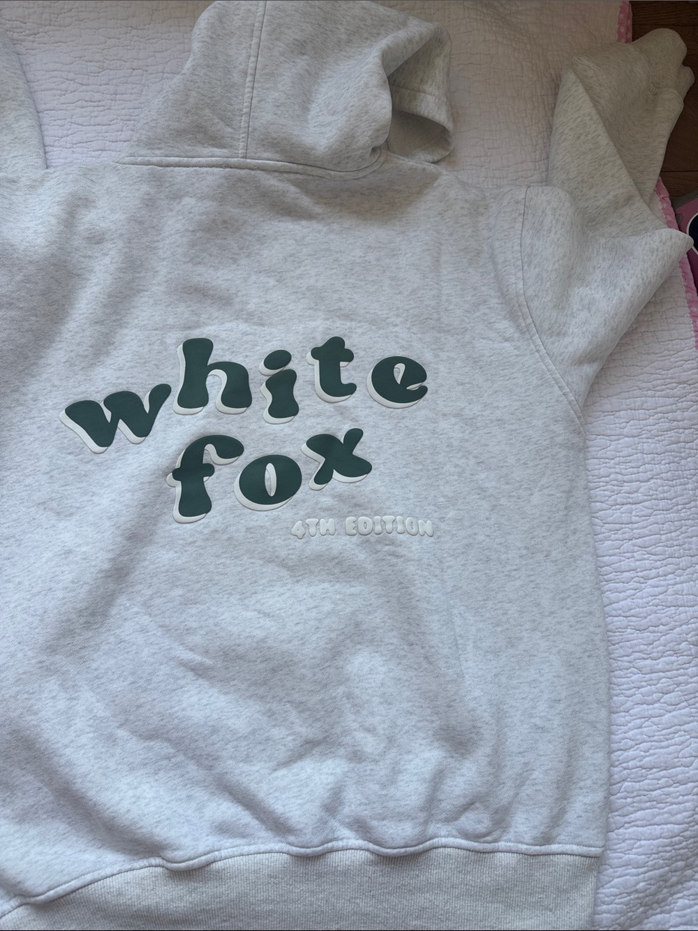 White Fox Boutique Cream/Heather Logo Hoodie - Picture 2 of 2